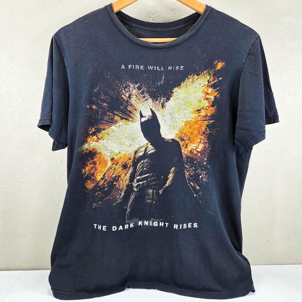 The Dark Knight Rises Batman 2012 Promo Tee Faded Black Sz Large